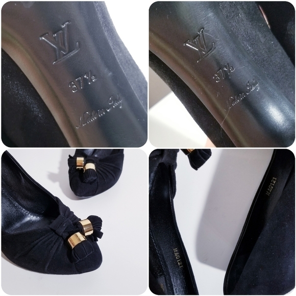 LOUIS VUITTON Knot Confident Black Suede Tassel Heel Pumps 37.5 - Picture 15 of 15